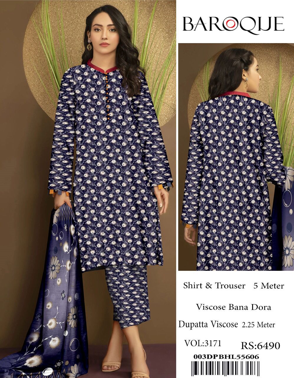 Baroque Winter Collection – Black Elegance (3PC Viscose Suit) ✨ Original Baroque Brand | ❄️ Winter Sale – 30% OFF + Free Delivery ❄️