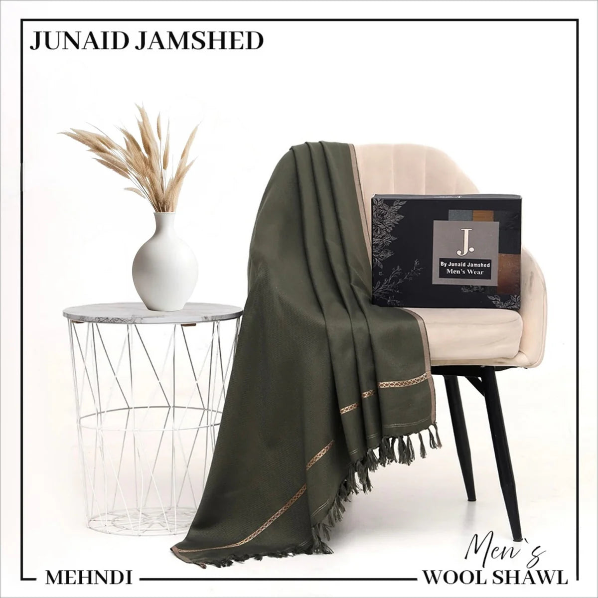 J. Premium Winter Shawl for Men – Mehndi Color