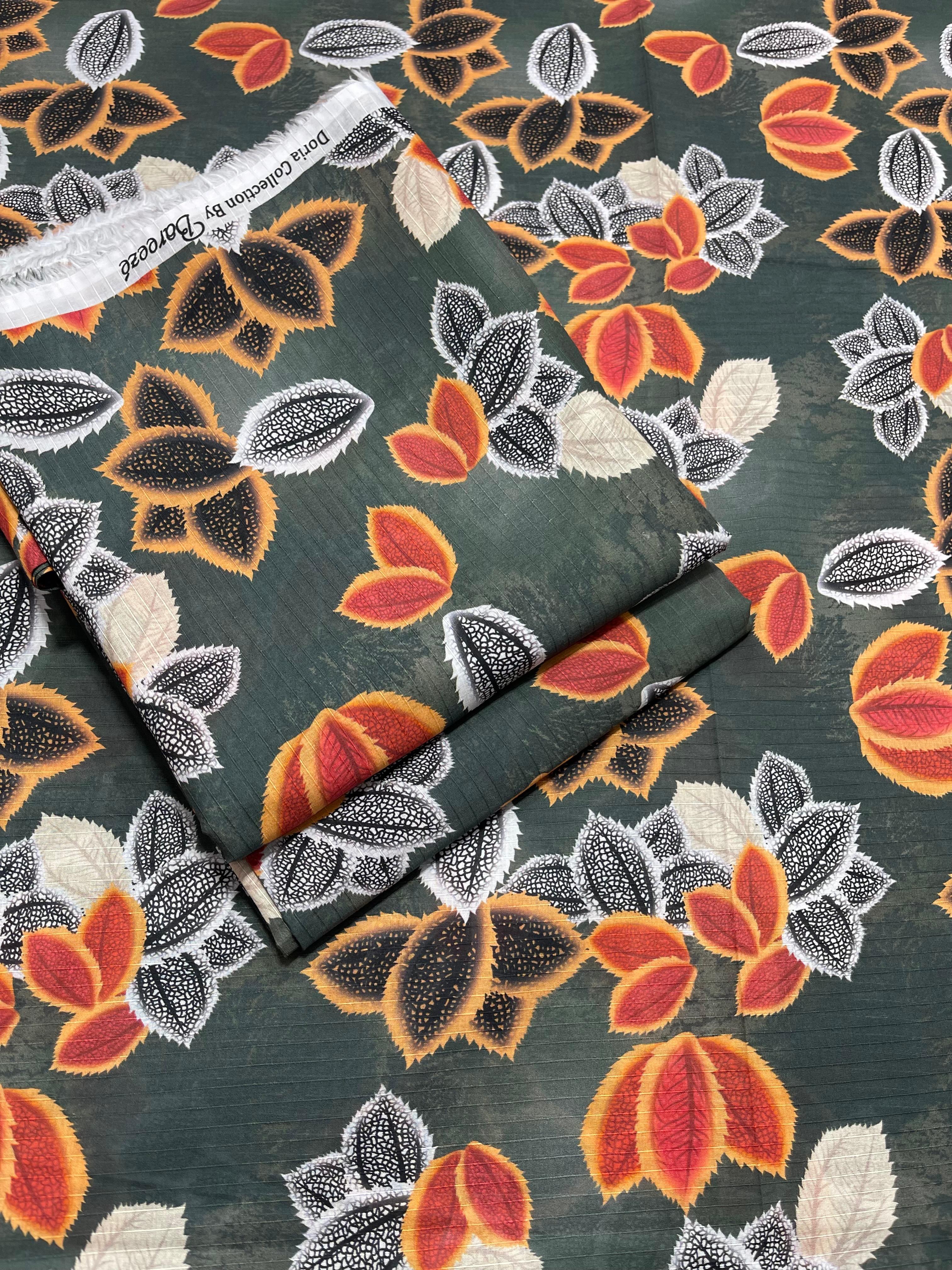 🌿 Graceful Charm – All Over Printed 2PC in Olive Grey 🌿