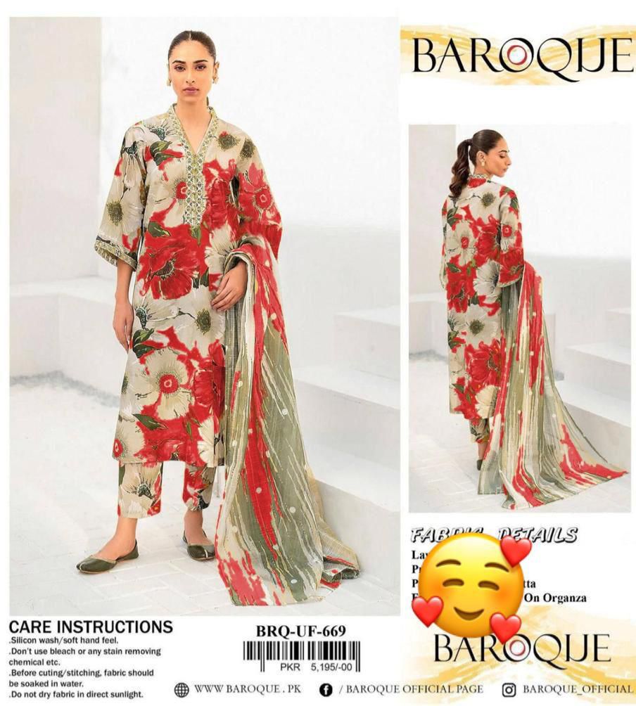 ❤️ Baroque Reddish Khaddar 3PC – Maria B | Iznik | Aneelasss ❤️