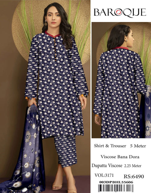 Baroque Winter Collection – Black Elegance (3PC Viscose Suit)  ✨ Original Baroque Brand | ❄️ Winter Sale – 30% OFF + Free Delivery ❄️