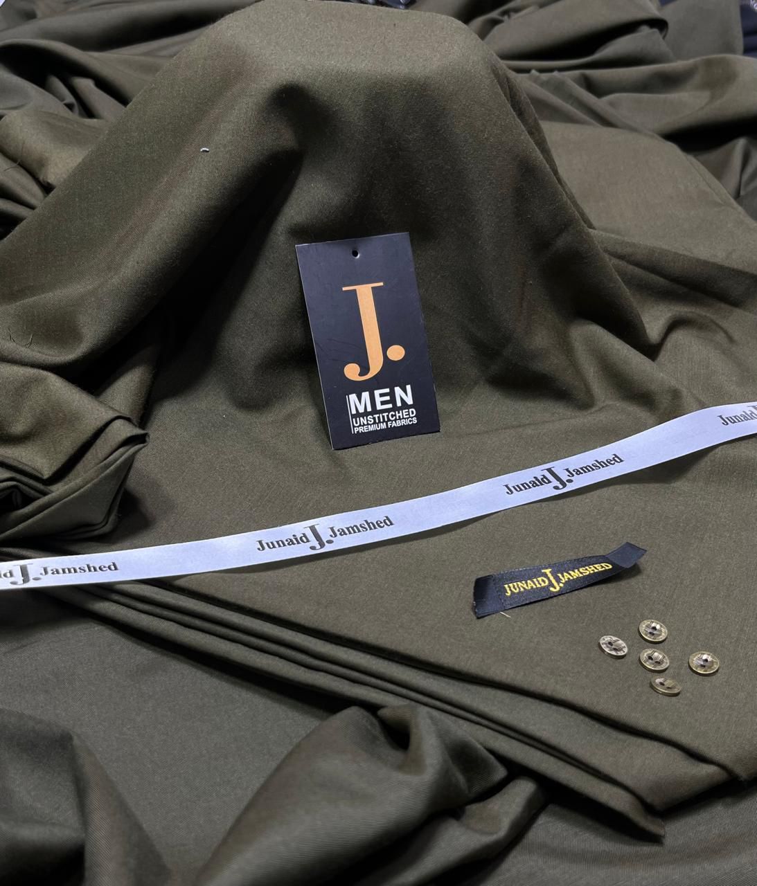 Olive Green – Premium Japani Boski for Men (Inspired by J.) | Luxury Unstitched Fabric