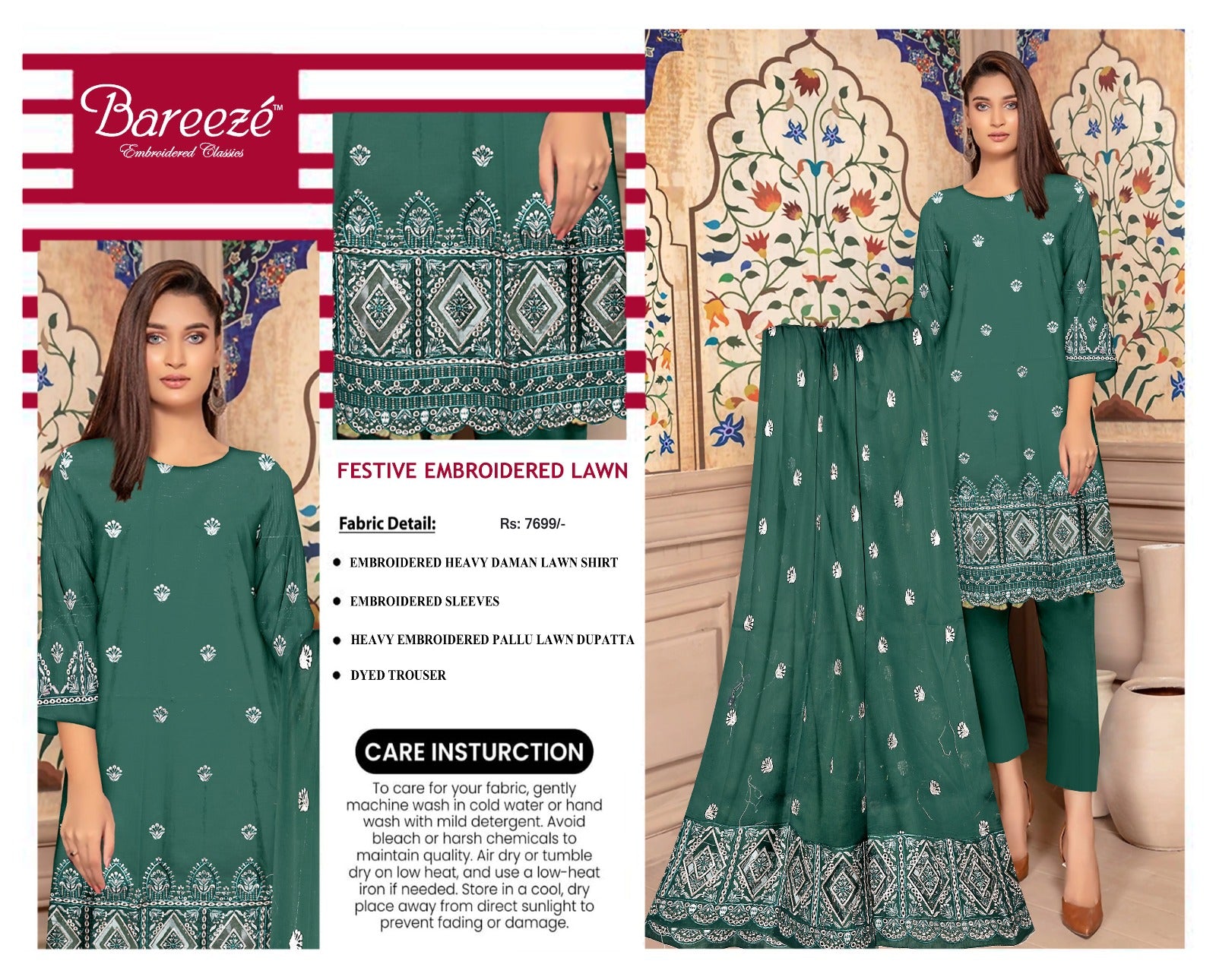 BREEZE Green 3-Piece Ensemble - Fresh & Vibrant