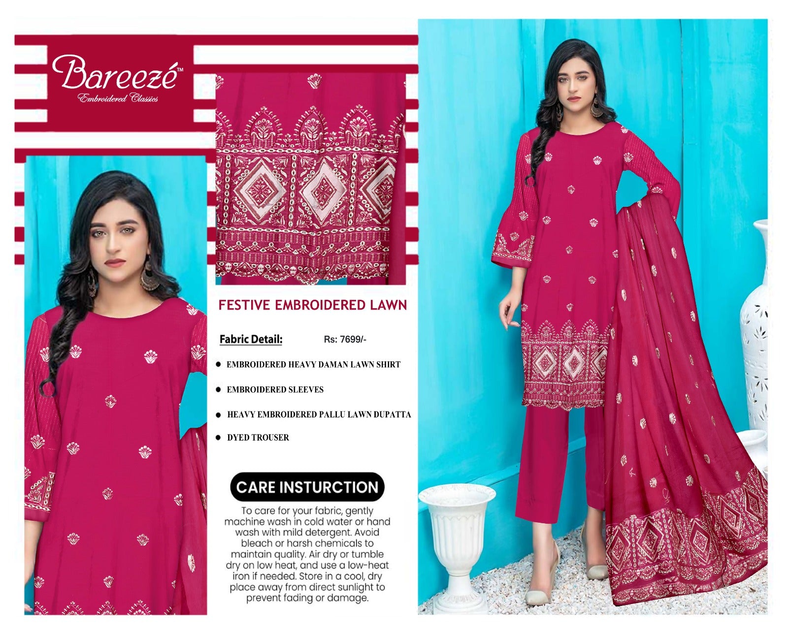 BREEZE Pink 3-Piece Ensemble - Soft & Chic