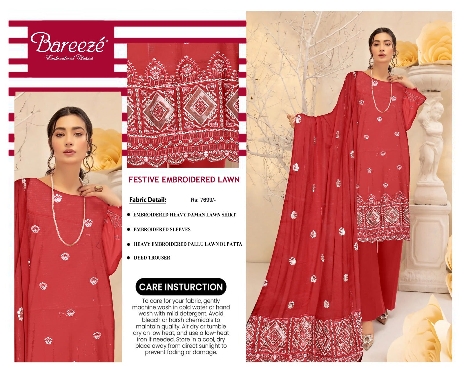BREEZE Red 3-Piece Ensemble - Bold & Vibrant