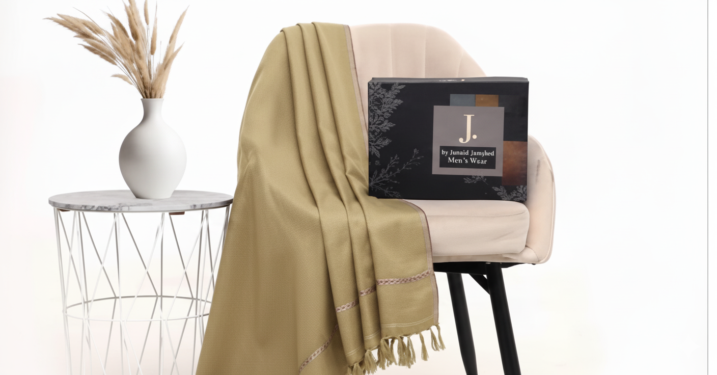 J. Premium Winter Shawl for Men – Camel Color
