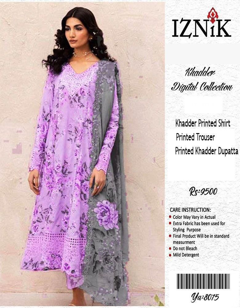 💜 Maria B | Iznik | Baroque | Aneelasss – Premium Light Purple Khaddar 3PC 💜
