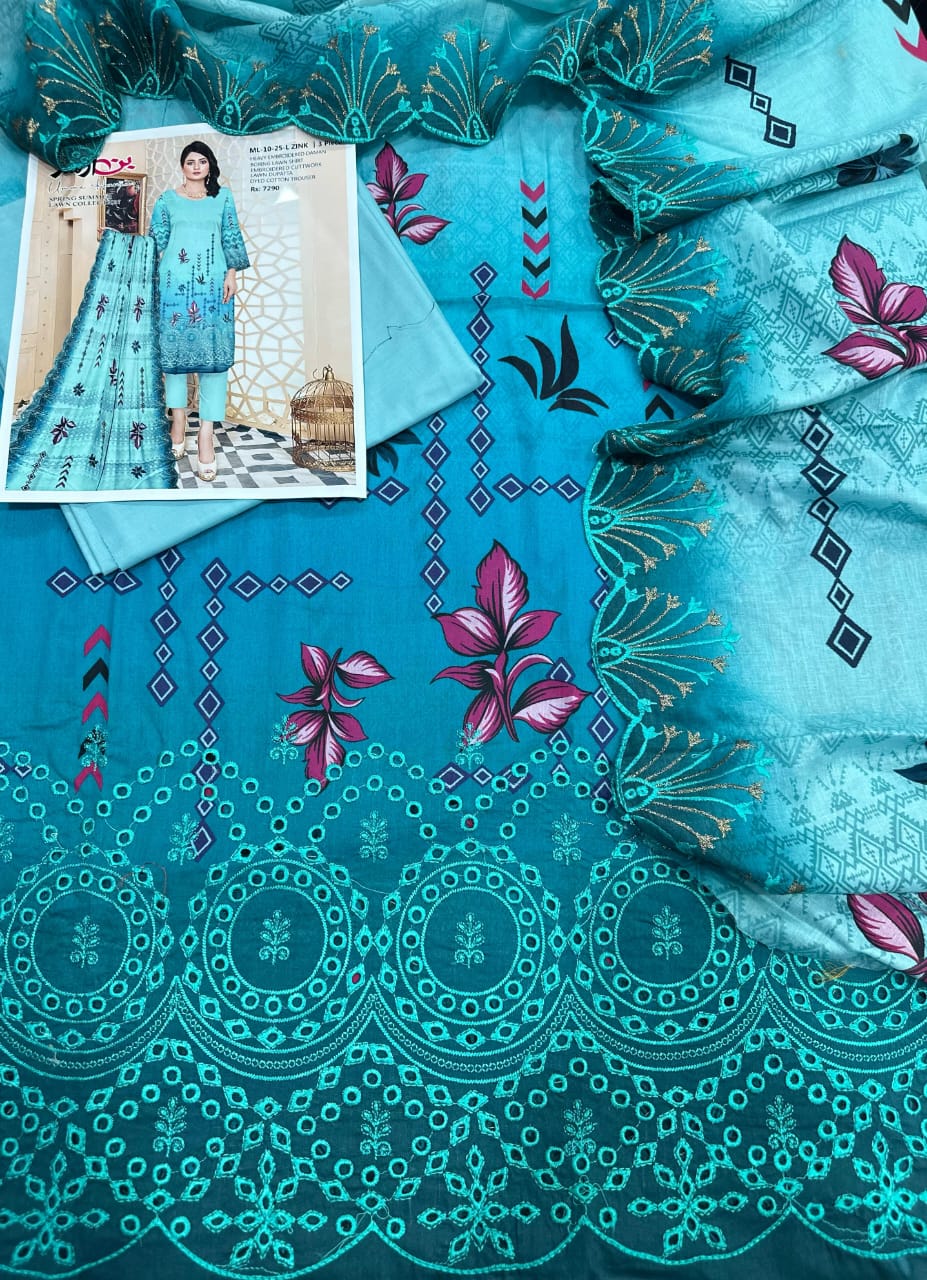 ⚜️ BIN ARSHAD LIGHT ZINC – Modern Luxury 3PC Embroidered Lawn Suit with Designer Dupatta