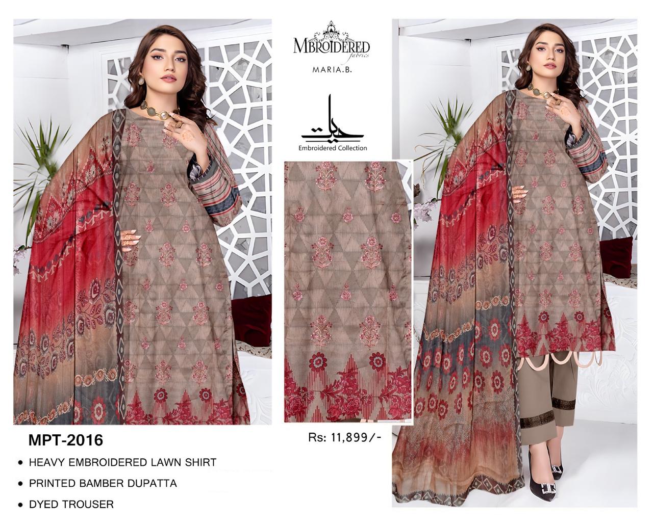 MARIA B Camel 3-Piece Ensemble - Earthy & Elegant