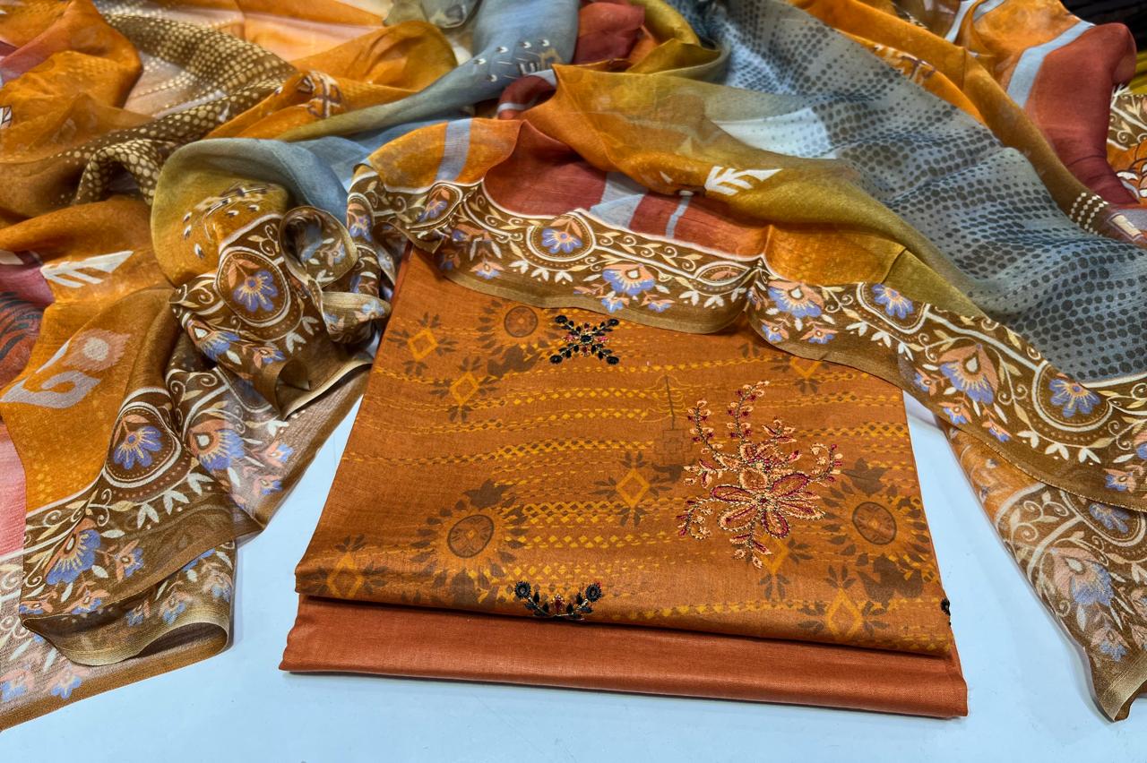 MARIA B Mustard 3-Piece Ensemble - Warm & Elegant