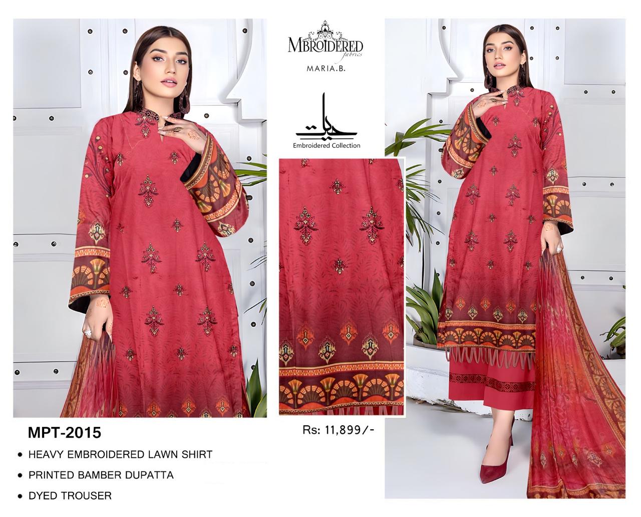 MARIA B Red 3-Piece Ensemble - Elegant & Bold