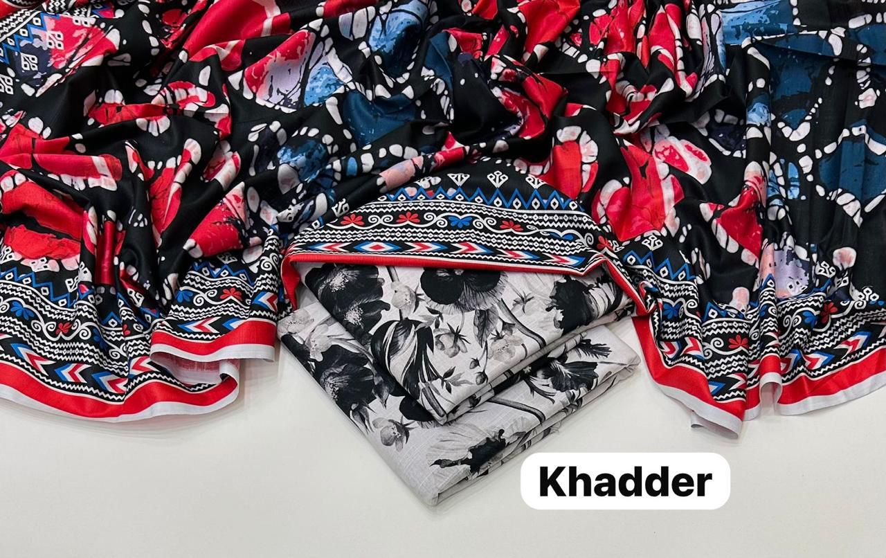 🌸 Nureh Khaddar 3PC with Three Shade Dupatta – Maria B | Iznik | Baroque | Aneelasss 🌸