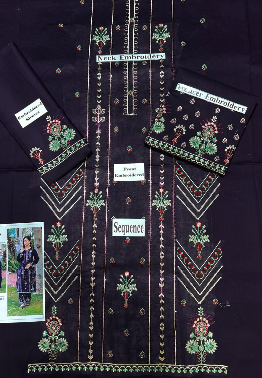 SAYA Summer Collection 2025 | Purple 2PC Heavy Embroidered Suit | Vol.02 – Maleeha Arts (Free Delivery)