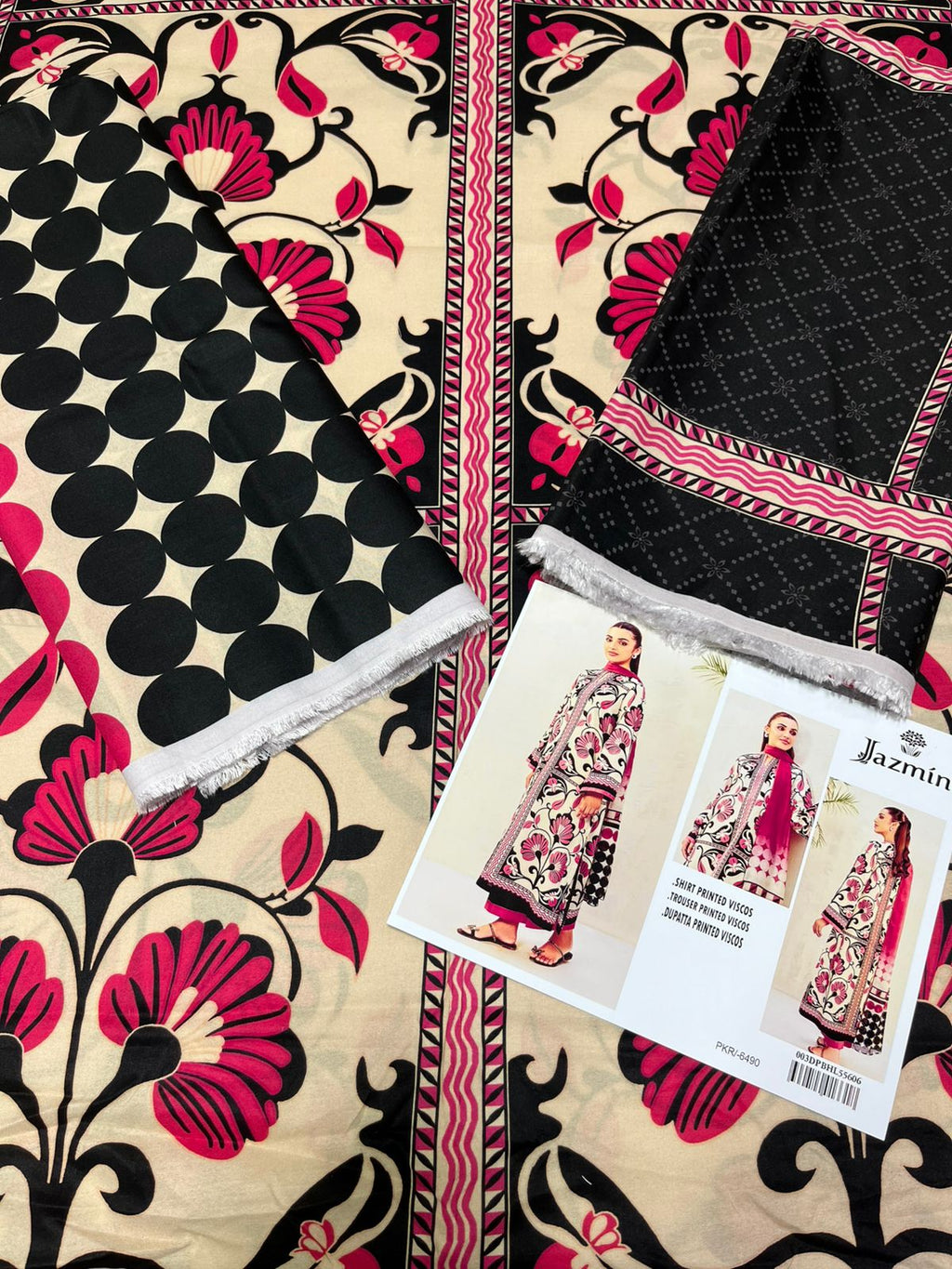 Jazmin Original – Tea Pink Premium Viscose 3PC Suit | Winter Collection ❄️