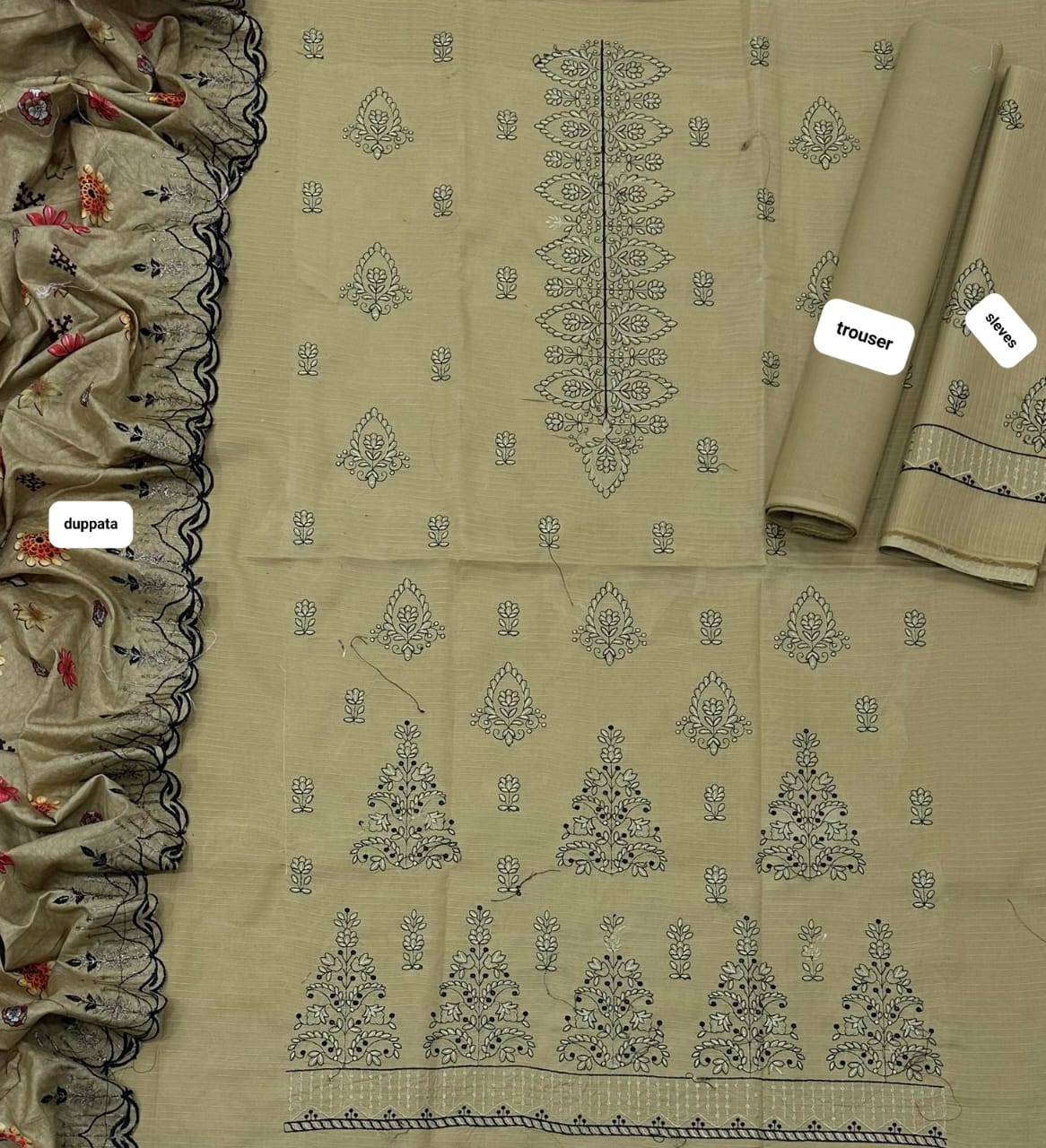 NUREH NAZAR – Original Skin 3PC Embroidered Suit