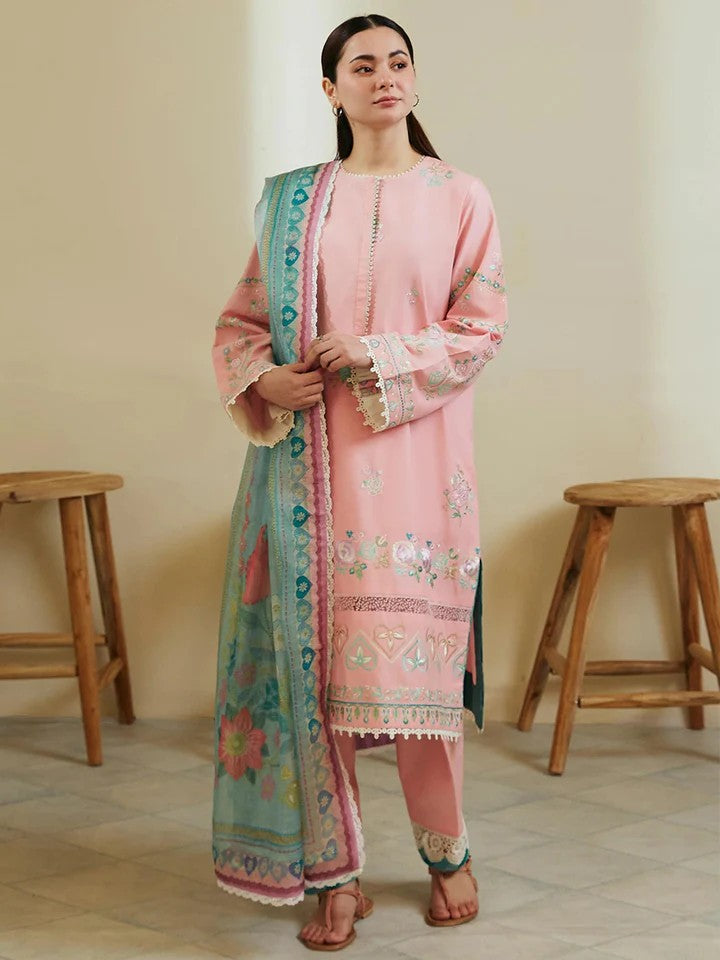 Zara Shahjahan - Luxurious 3-pcs Embroidered lawn suit