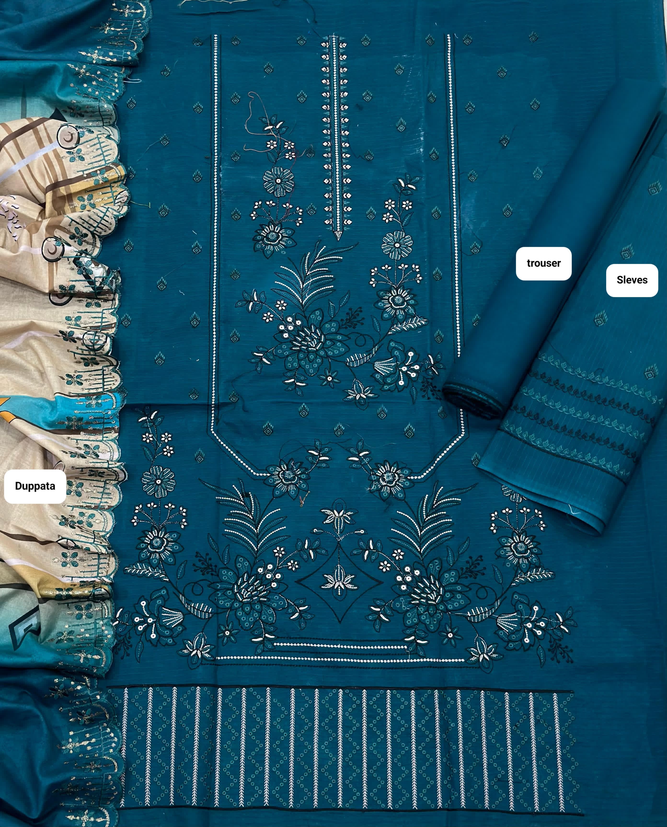 Nureh Nazar – Grey Color (Original Brand) 3PC Suit