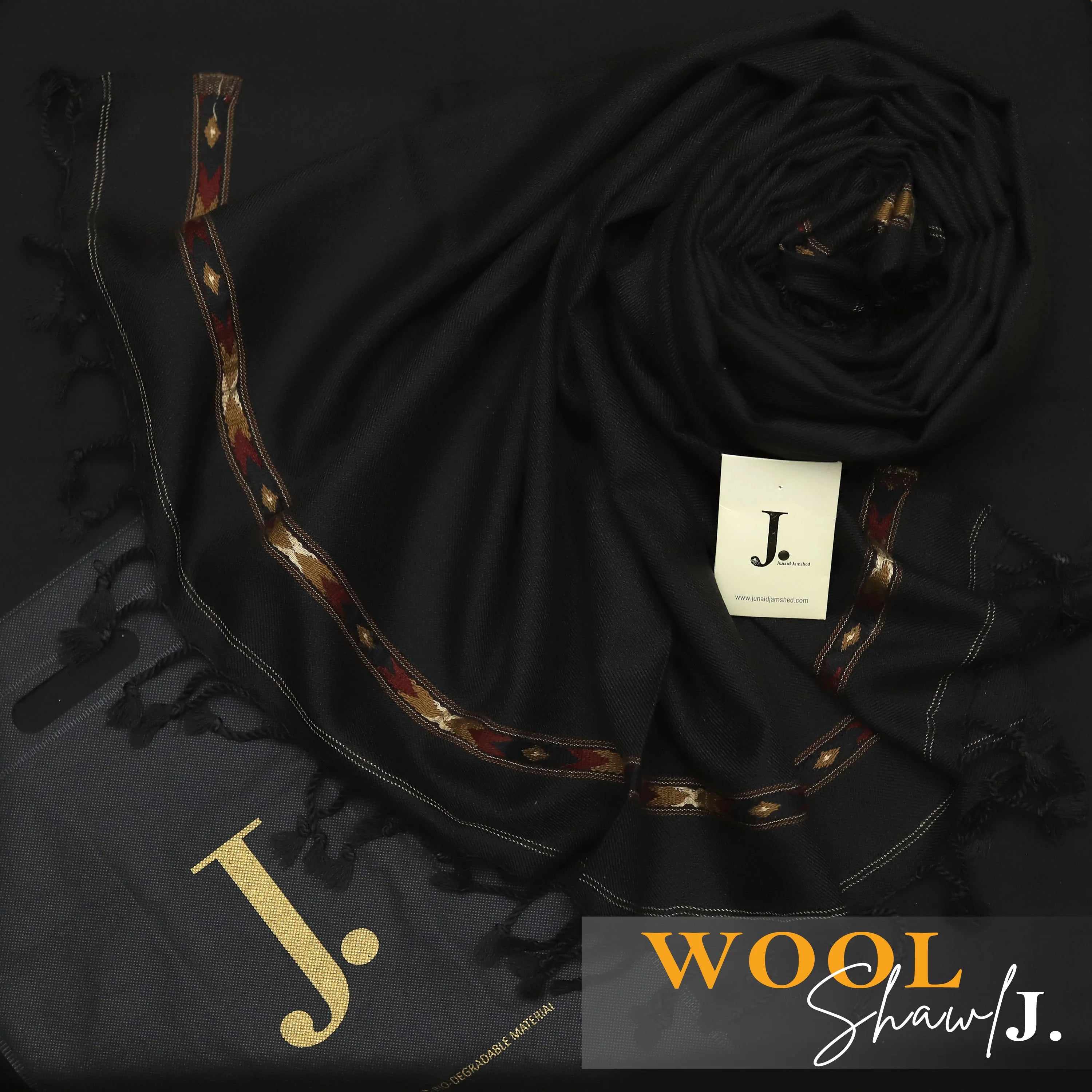 J. Premium Winter Shawl for Men – Elegant Black Color
