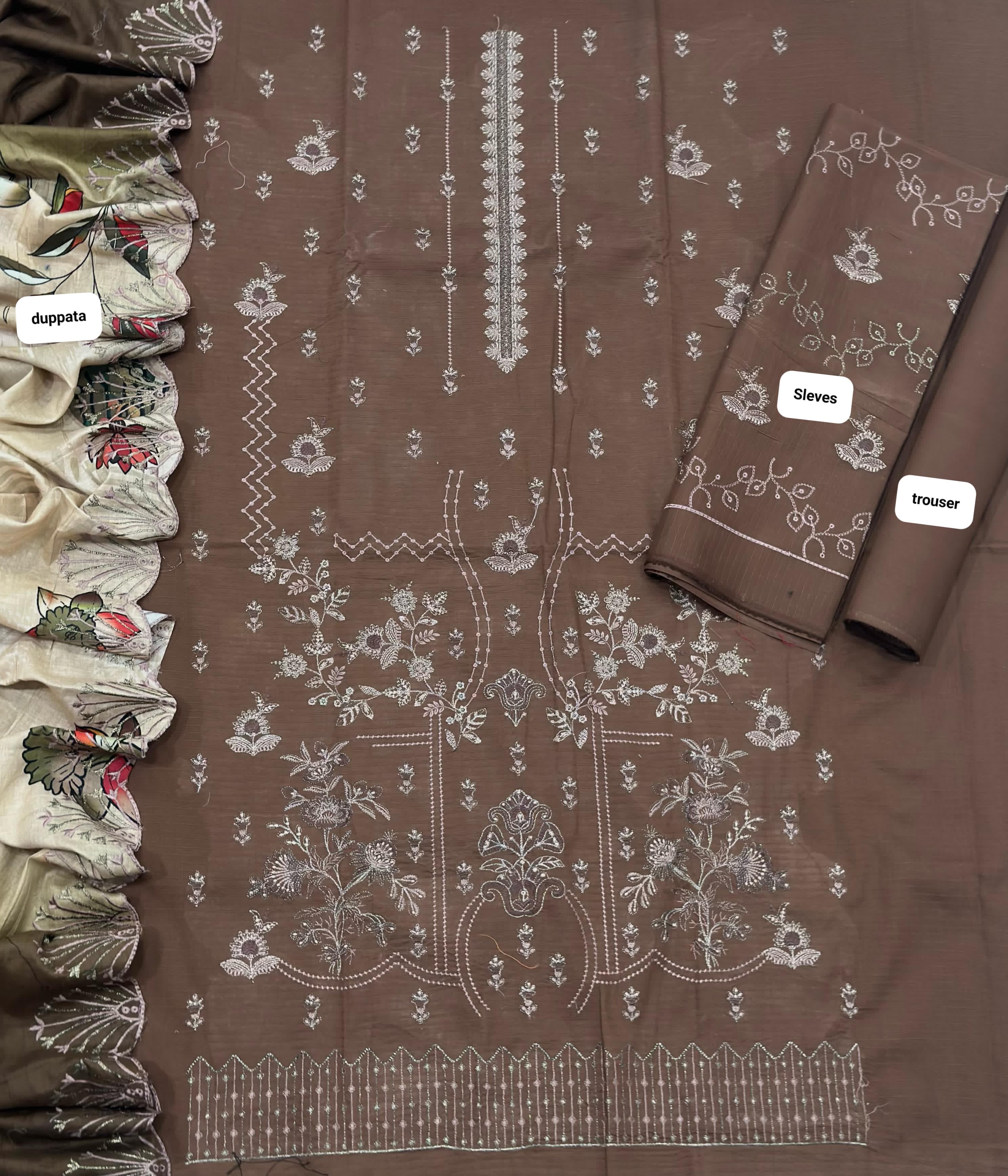 Nureh Nazar – Chocolate Color (Original Brand) 3PC Suit