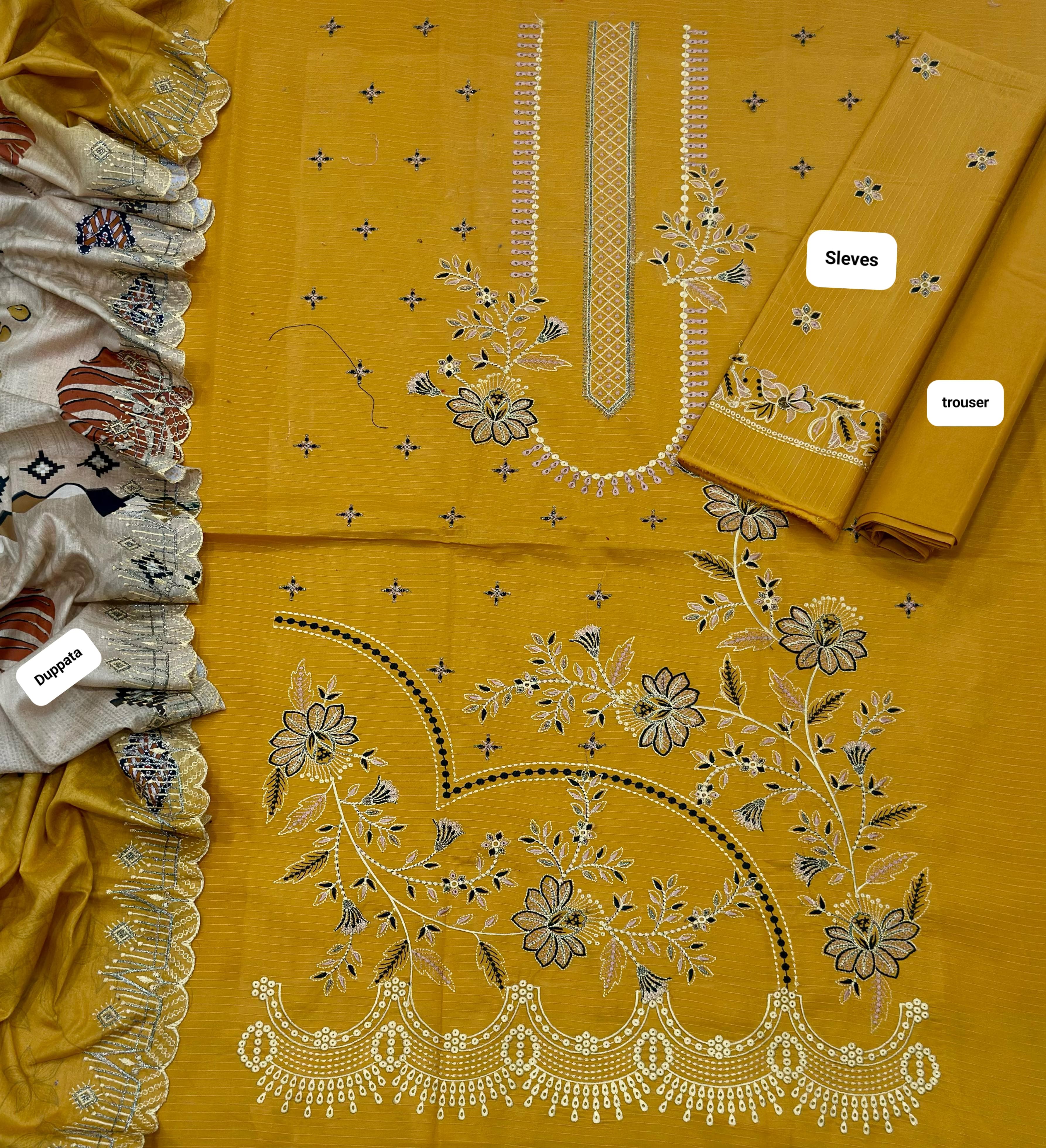 NUREH NAZAR – Original 3PC Luxury Embroidered Suit